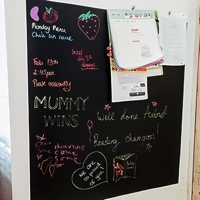 Magnetic Blackboard Film for Smooth Surfaces Erasable Self-Adhesive with Eraser and Magnets