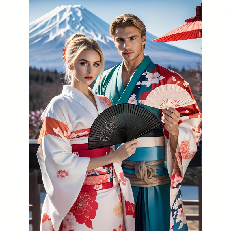 Black Bamboo Silk Hand Fan for Dancing and Events