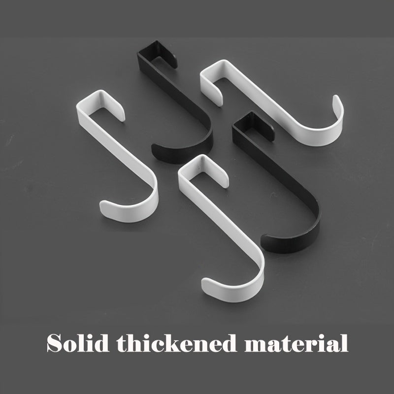 Black and White J-Shaped Hooks for Bathroom Kitchen and Cabinet Hanging