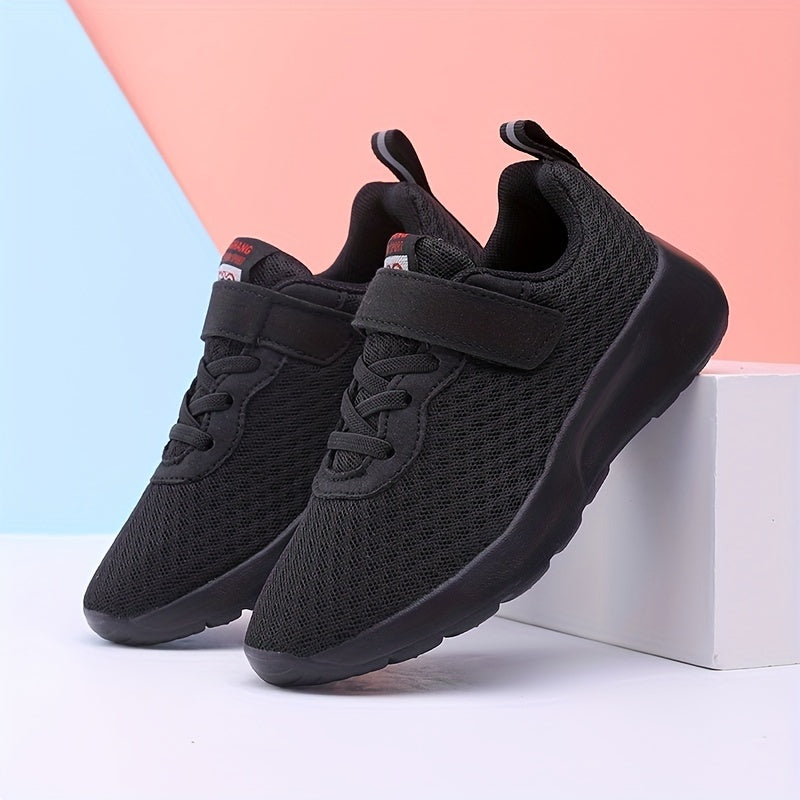 Black Mesh Casual Sneakers for Boys Ages 14 and Under Lightweight EVA Sole All-Season Sizes 28-40