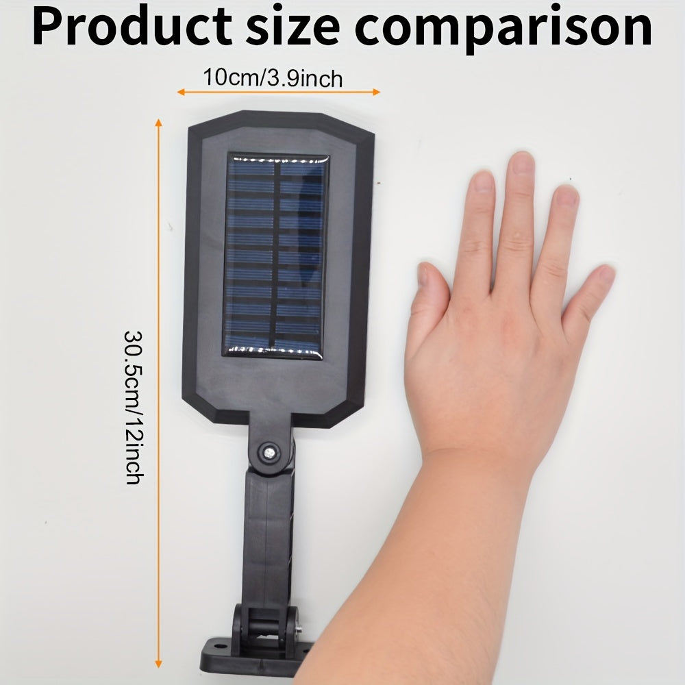 Farola solar de calle con control remoto, sensor de movimiento, iluminación exterior eficiente en energía