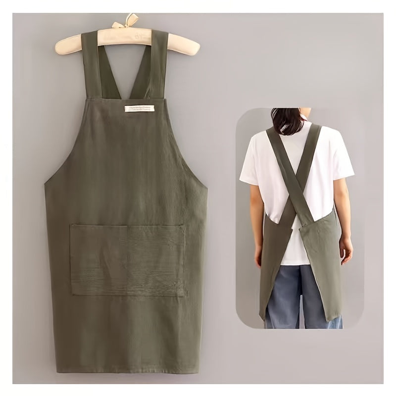 Linen Apron with Pockets for Cooking Gardening and Painting Durable Workwear