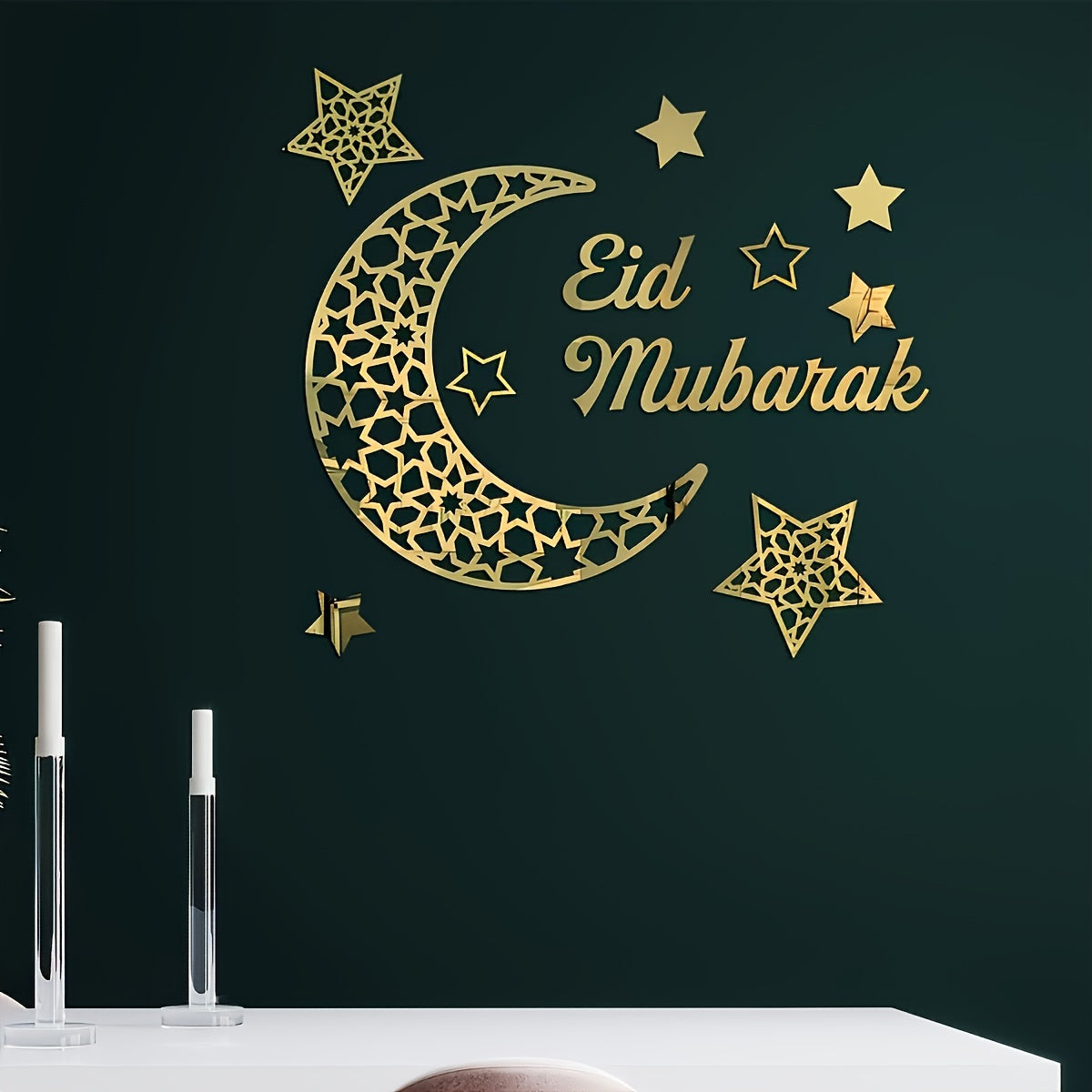 Ramadan Mirror Decorative Wall Stickers for Festive Atmosphere in Middle East