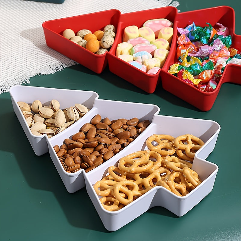 Christmas Tree Snack Tray for Nuts Fruits Candies Serving Platter Holiday Decor