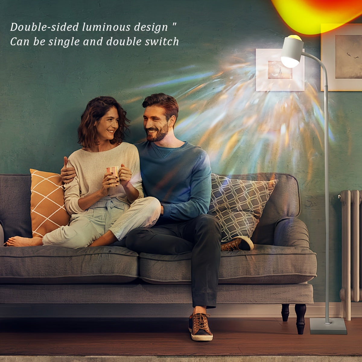 LED Night Light with Water Ripple and Dual Head Projection for Photography and Decoration