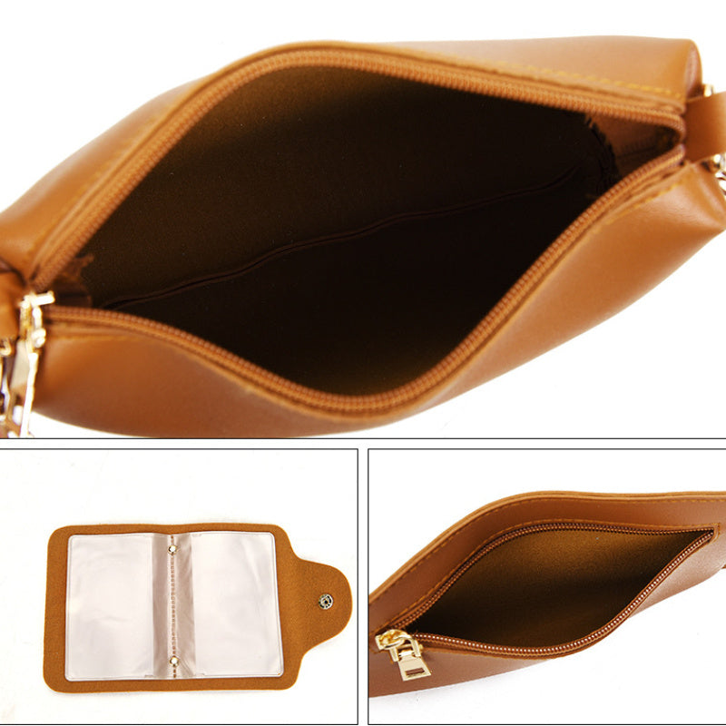 Набор сумок для матери и дочери, из 4 предметов, из ПВХ, однотонные, через плечо, черные, розовые, серые, зеленые, коричневые