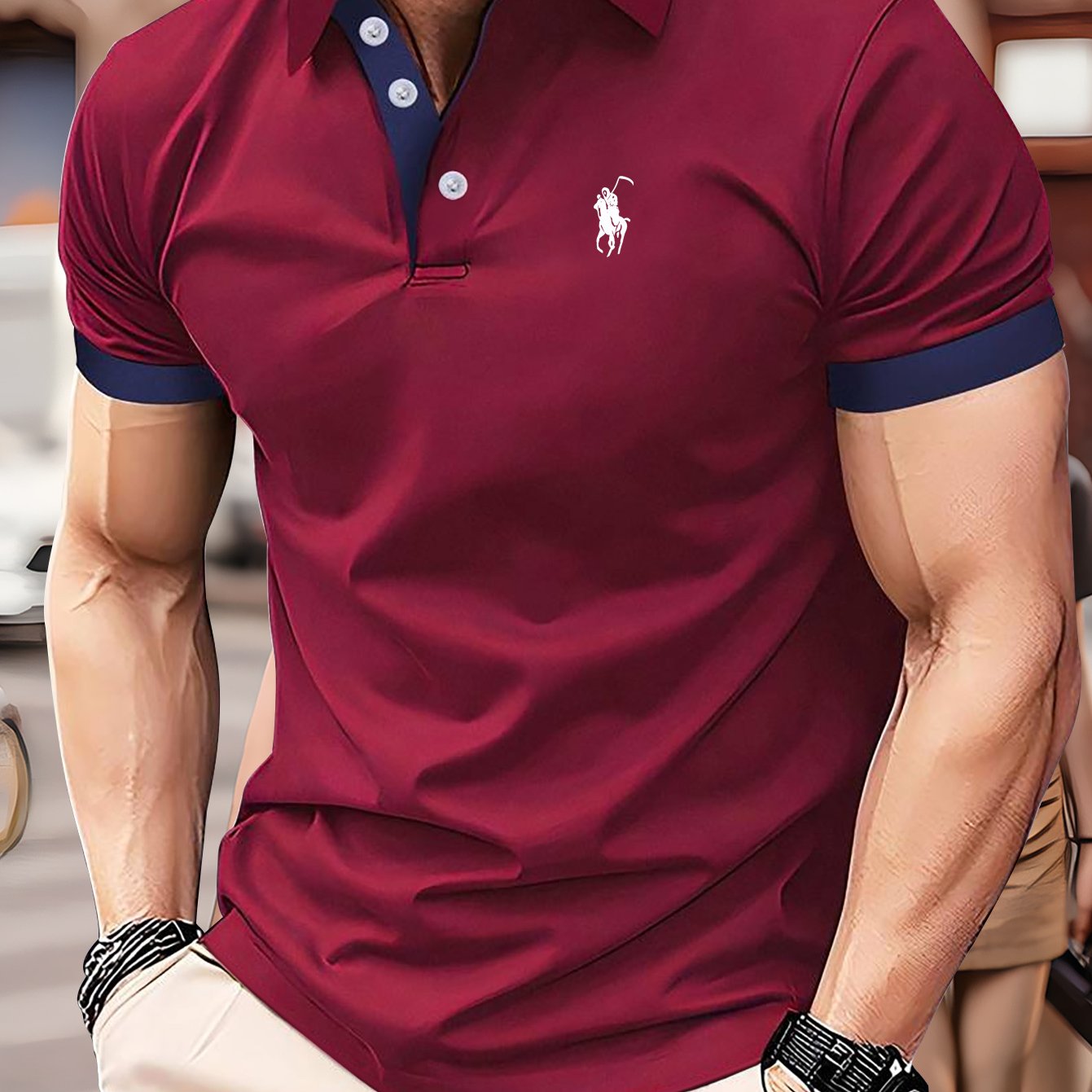Camisa de golf para hombre de manga corta con estampado gráfico, polo con cuello de solapa, transpirable, para verano, ropa deportiva al aire libre