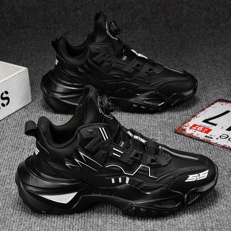 Men's Casual Sneakers with Round Toe Lace-Up Low Top Faux Material for Spring Fall