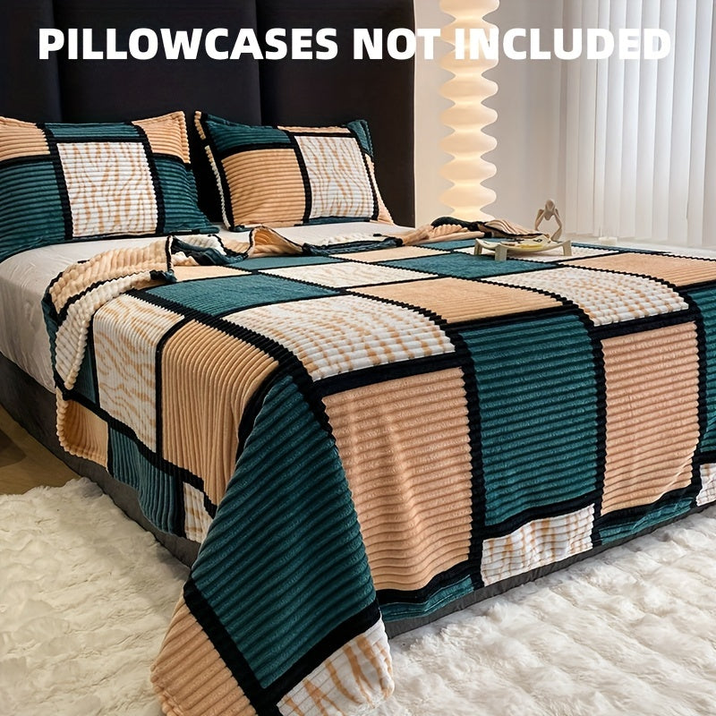 Plush Plaid Blanket for Sofa Bed Travel Cozy Soft Warm Gift