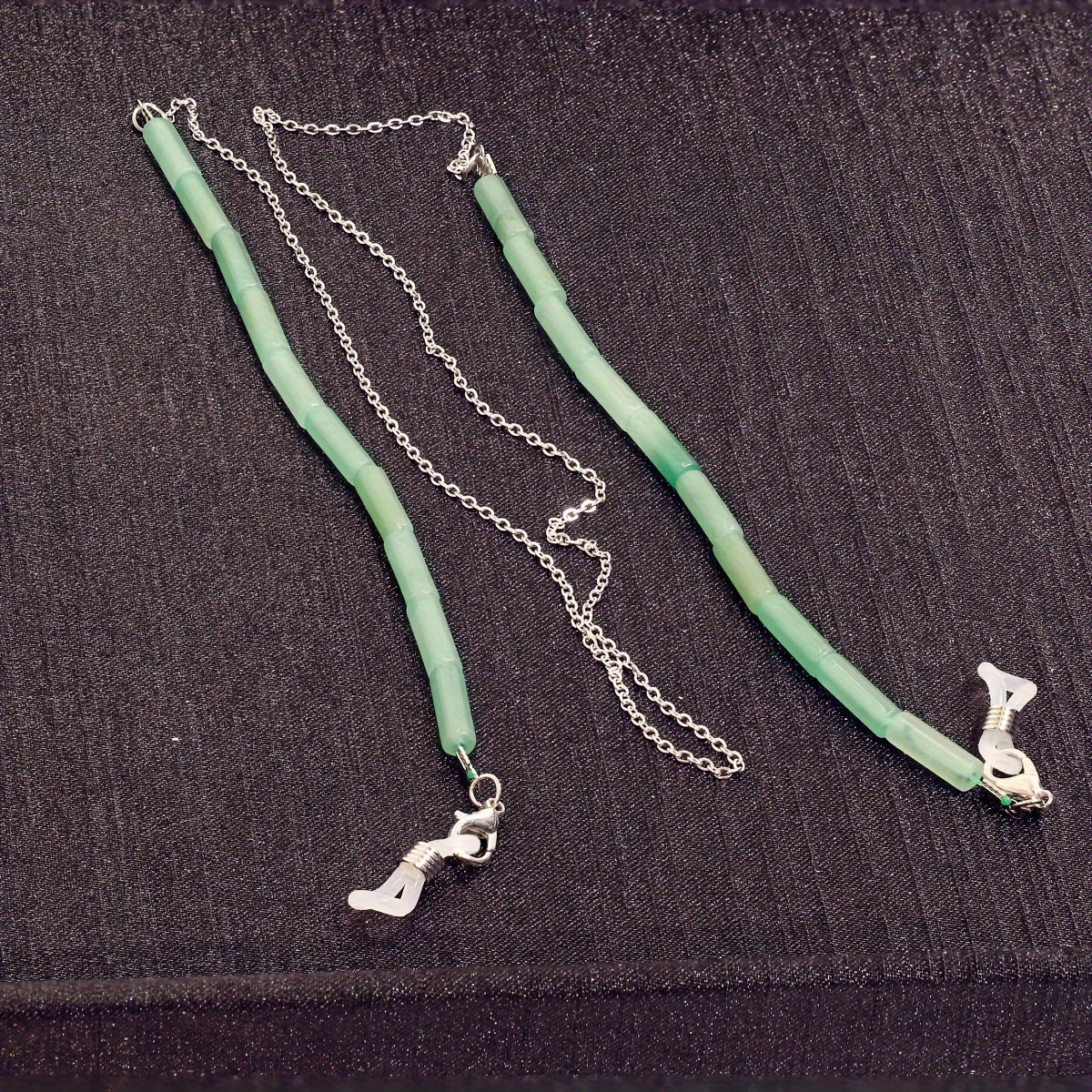 Цепочка из натуральных кристаллических чипсов с подвеской для очков и подвеской для наушников с кристаллом