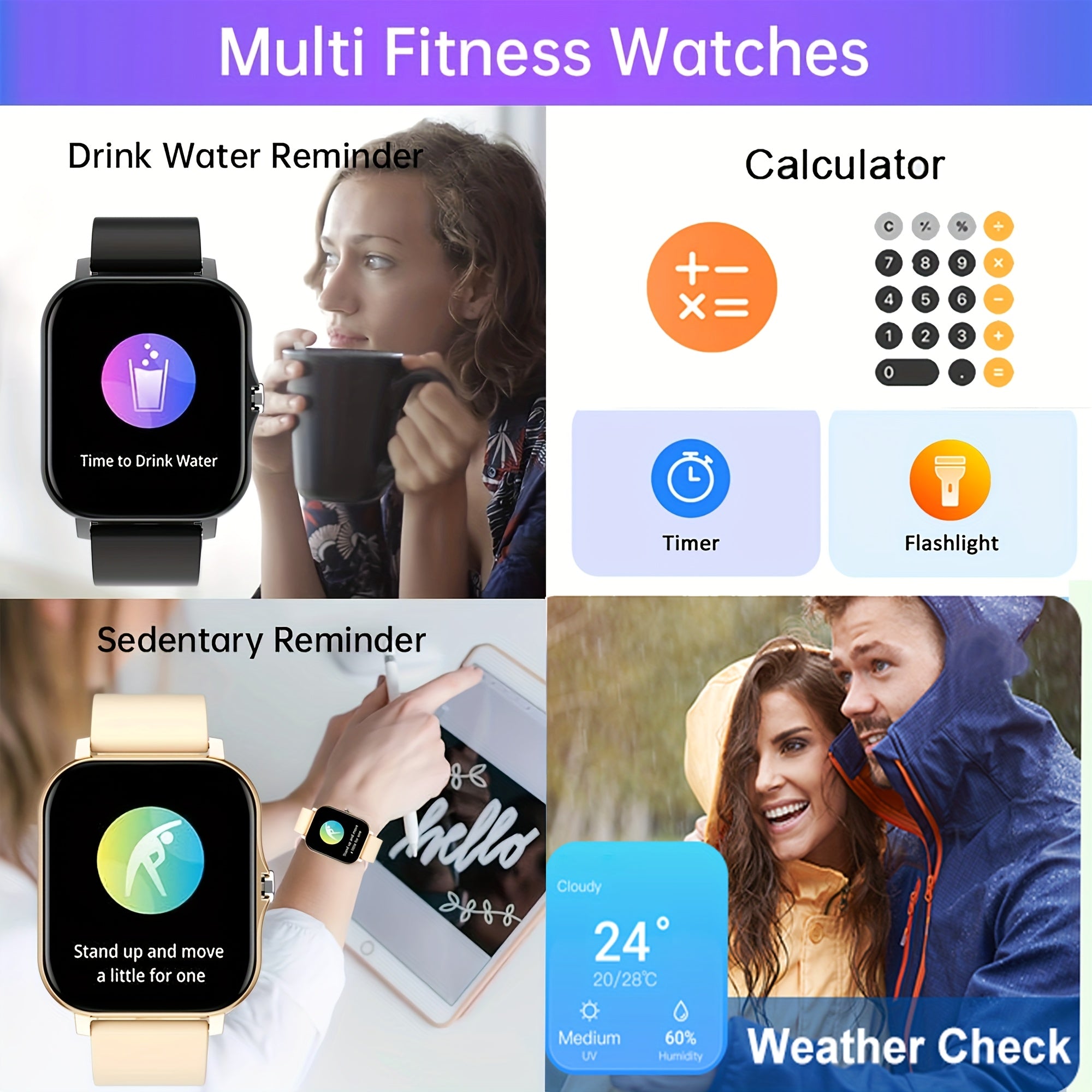 Full-Touch Screen Smartwatch for Men and Women with Fitness Tracking and Wireless Calls