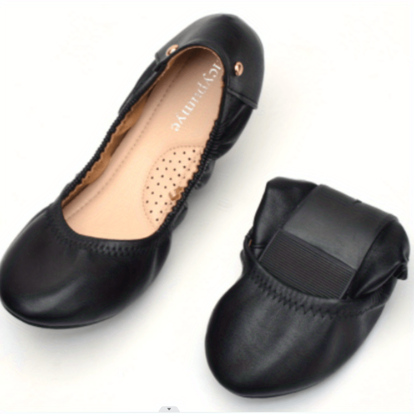Women's Breathable Leather Ballet Flats - Round Toe Slip-On Comfortable Shoes