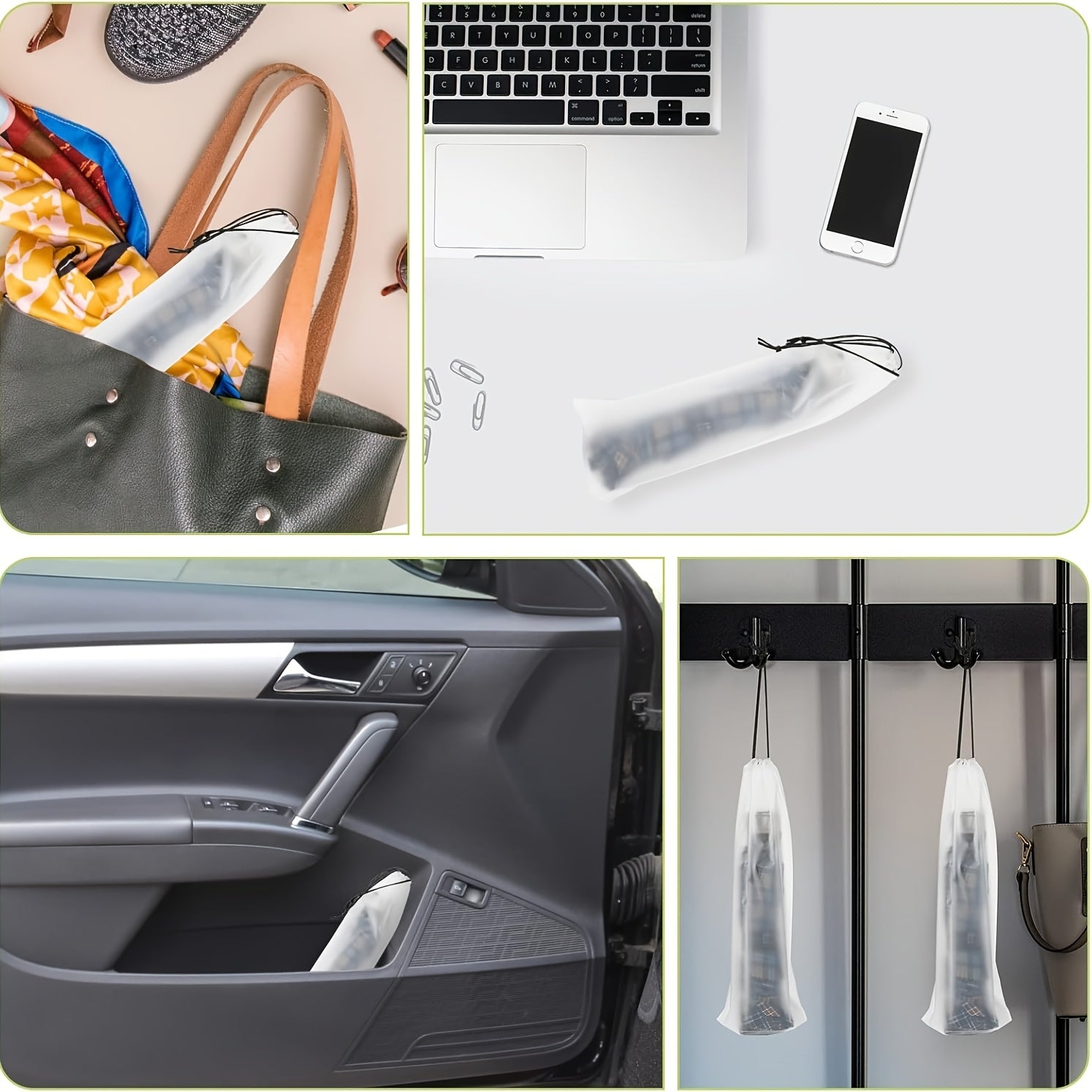 Uniseks suv o'tkazmaydigan mat va shaffof soyabon saqlash sumkasi, tortish uchun ip bilan