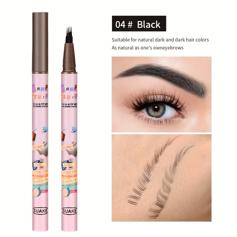 Lápiz de cejas impermeable para mujer 0.6mm marrón rosa punta fina duradera