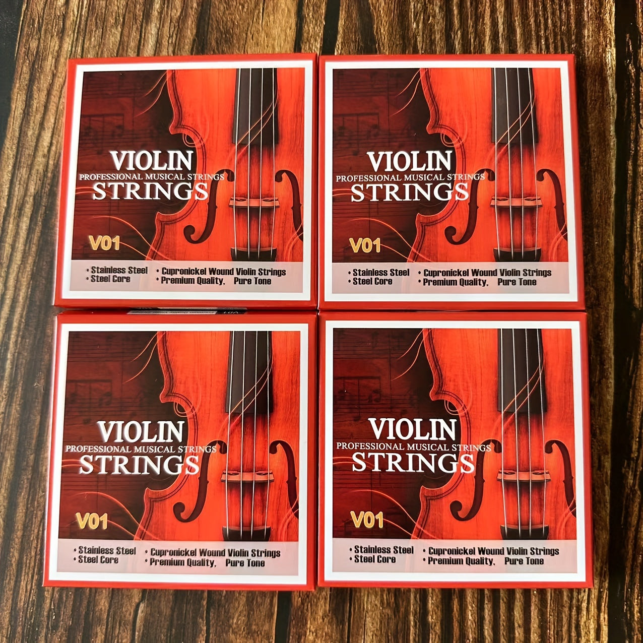 Juego completo de cuerdas para violín G D A E, núcleo de acero, recubiertas de cuproníquel, calibre medio