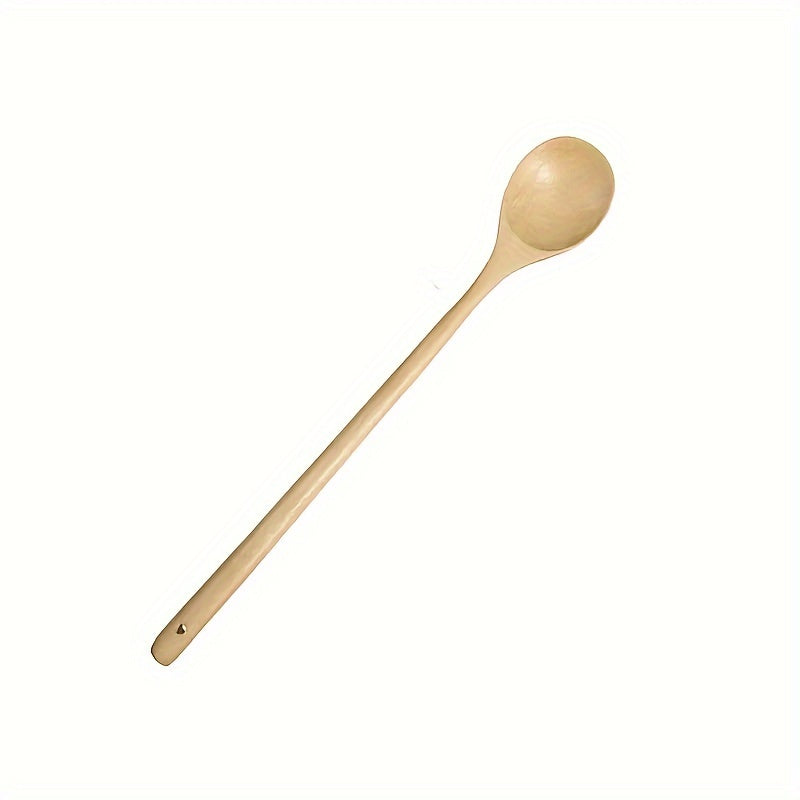 Wooden Serving Spoon 13-Inch Long Handle Ergonomic Kitchen Utensil for Cooking and Serving