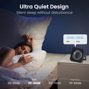 Compact 13.97cm Black Desktop Fan USB Powered Silent 3-Speed Adjustable