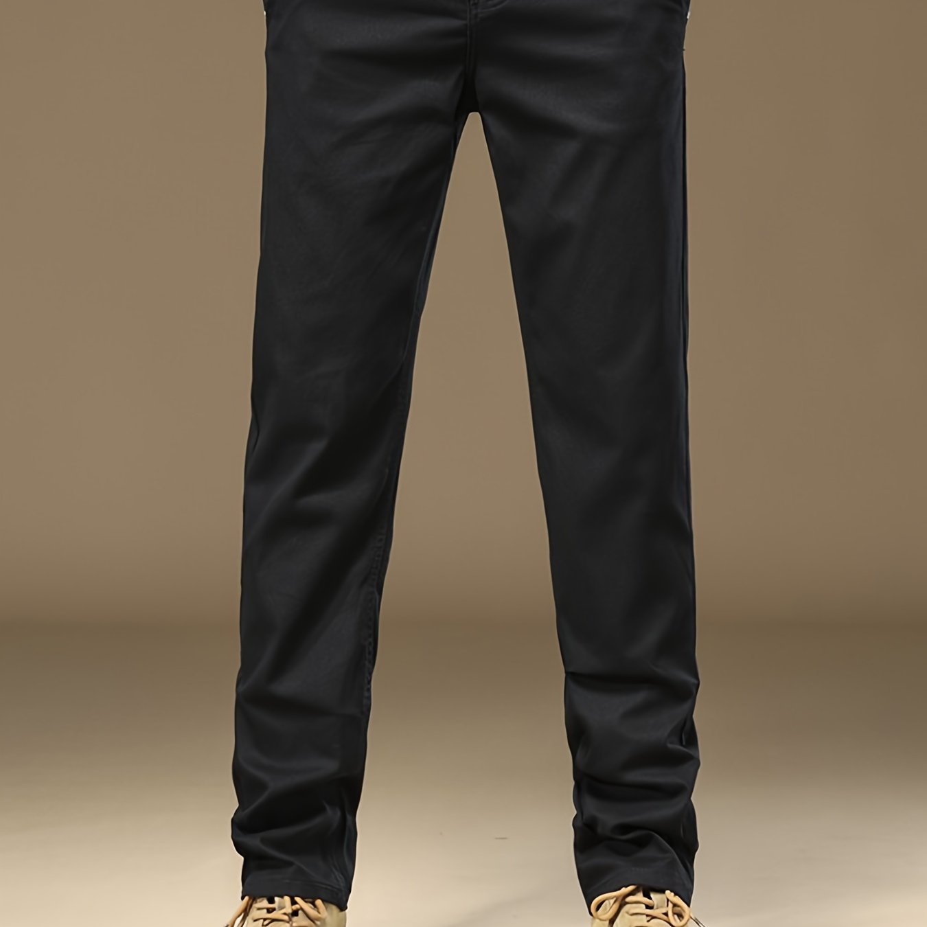 Pantalones de corte ajustado para hombre, mezcla de algodón, con bolsillos, pantalones casuales para primavera y otoño