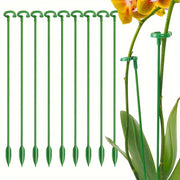 10-Pack Green Plastic and Fiberglass Plant Support Stakes for Indoor Flowers