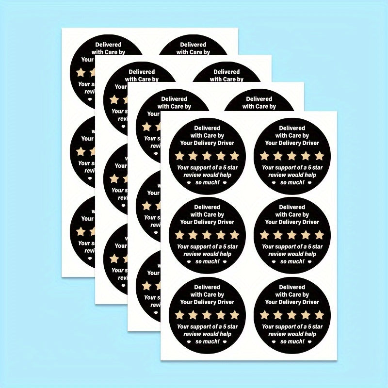 Set of 60 Black Shipping Labels for Delivery Drivers and Gift Wrapping