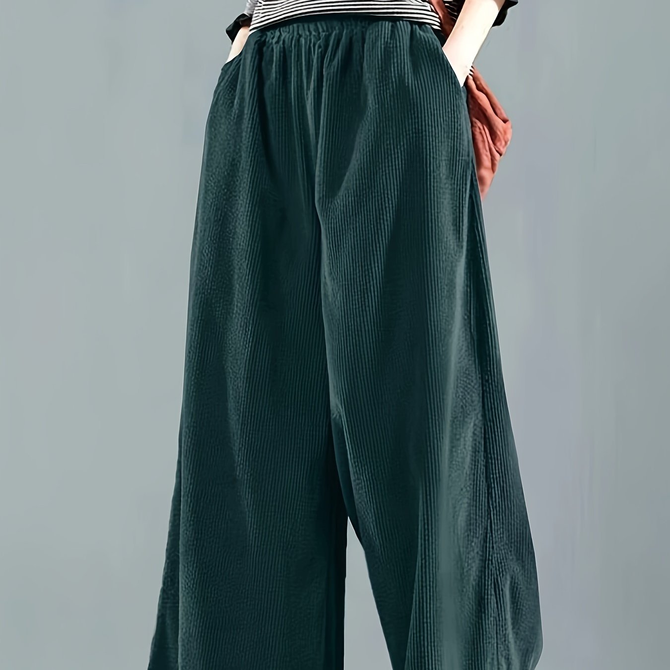 Women's Loose Fit Wide Leg Pants Plus Size Casual Commuter Pants