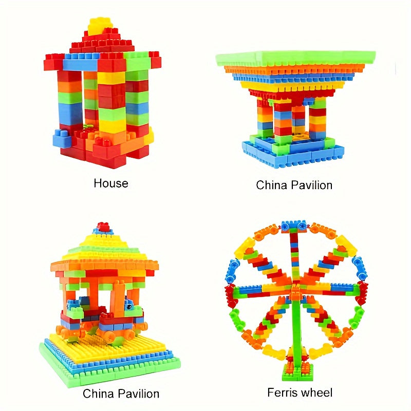 Educational Toy Blocks for Kids 3+ 100 Pieces Mixed Color Plastic Motor Skills Creativity Gift