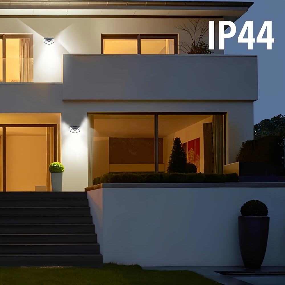 100 LED Solar Outdoor Lights with Motion Sensors Wall Mount Garden Fence Deck Garage