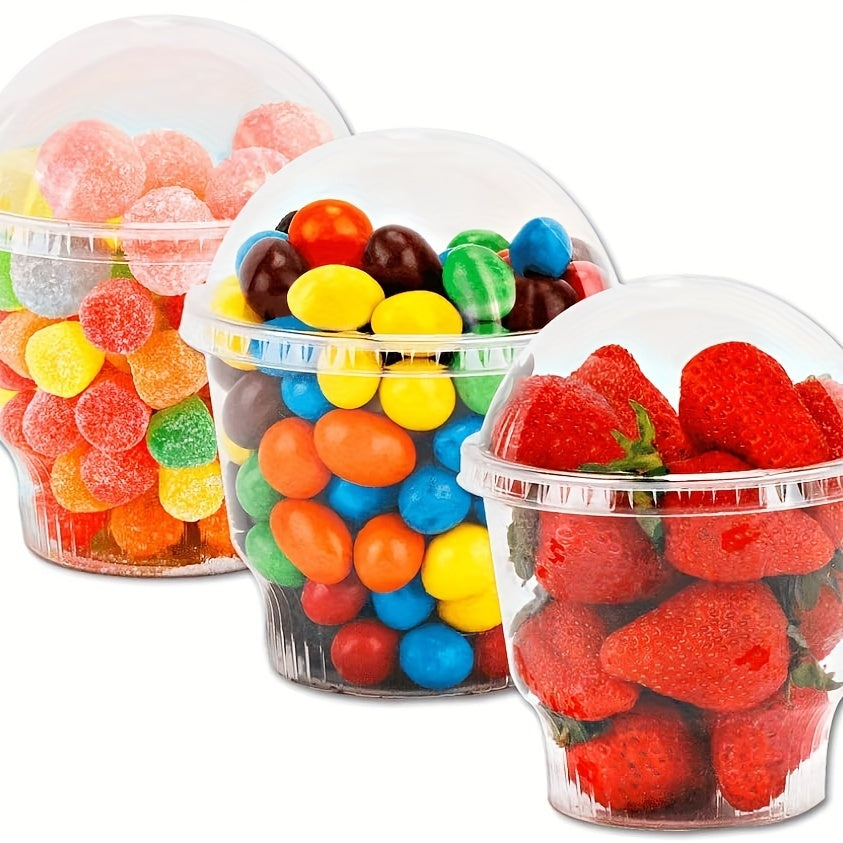 30 Clear Plastic Dessert Cups with Dome Lids for Ice Cream Pudding and Snacks Pack of 30
