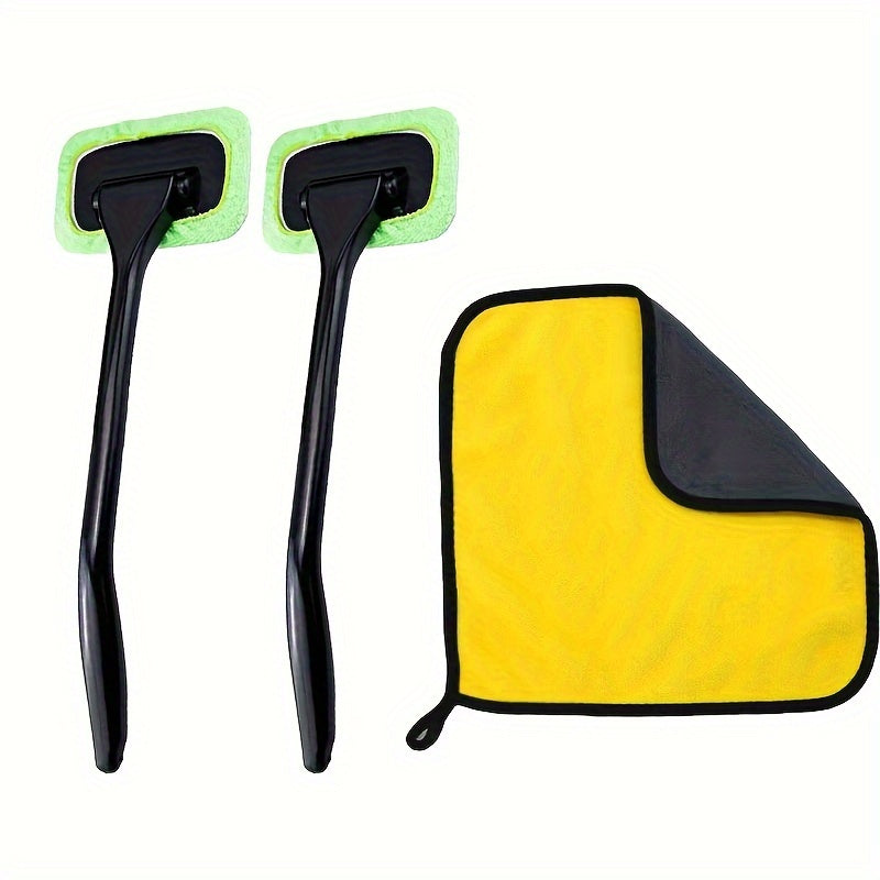Car Windshield Cleaning Brush with Squeegee, Sponge, Dust Remover