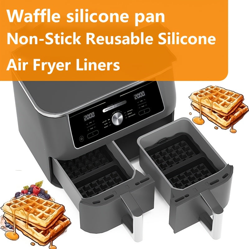 2pcs Silicone Air Fryer Baking Molds Non-Stick Reusable Liners Compatible with Ninja Air Fryer Models