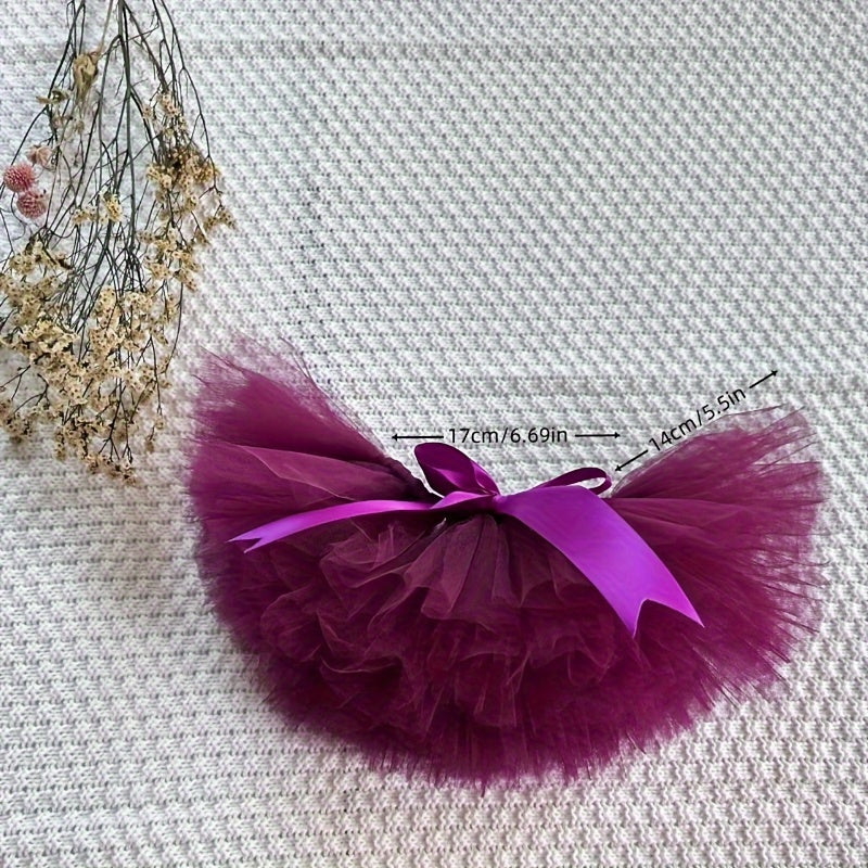 Baby Tutu Skirt and Headband Set for Infants in Purple Soft Polyamide for Photos and Events