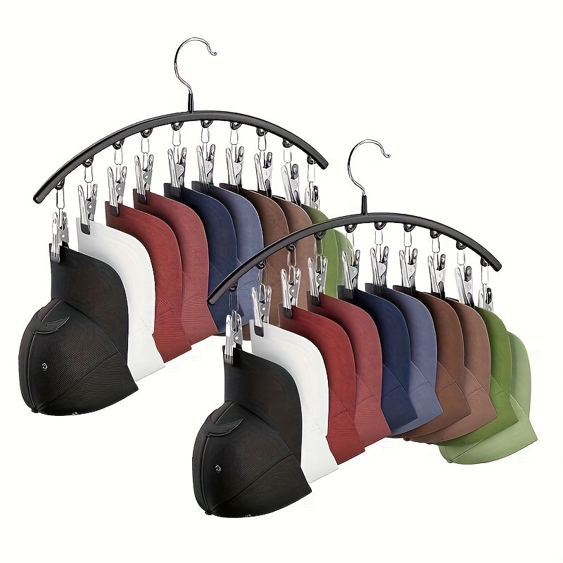 1-Piece Hat Hanger with 10 Clips for Hats Jeans and Pants Space-Saving Closet Organizer