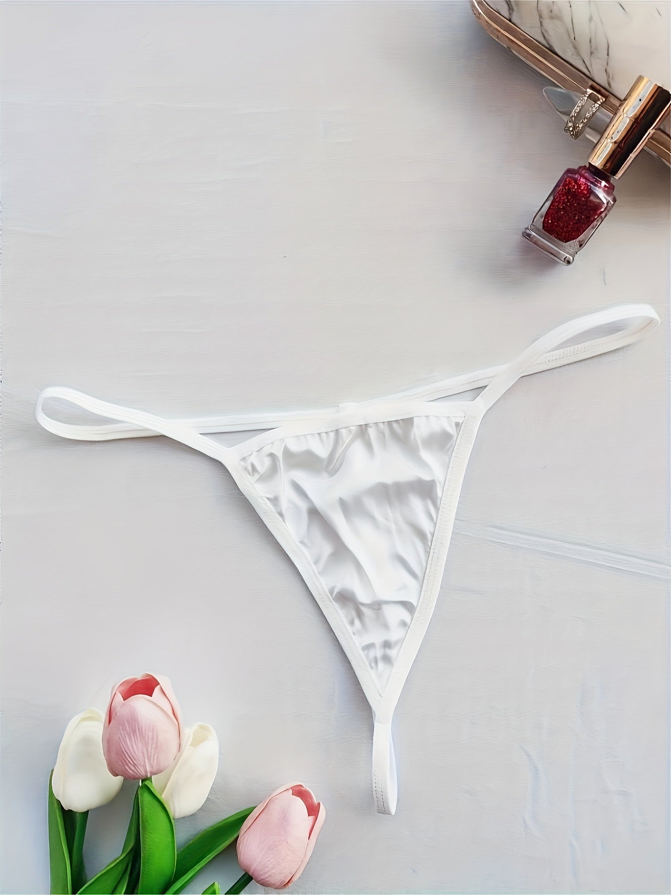 Women's Semi-Sheer Lace Thongs and Lingerie Set