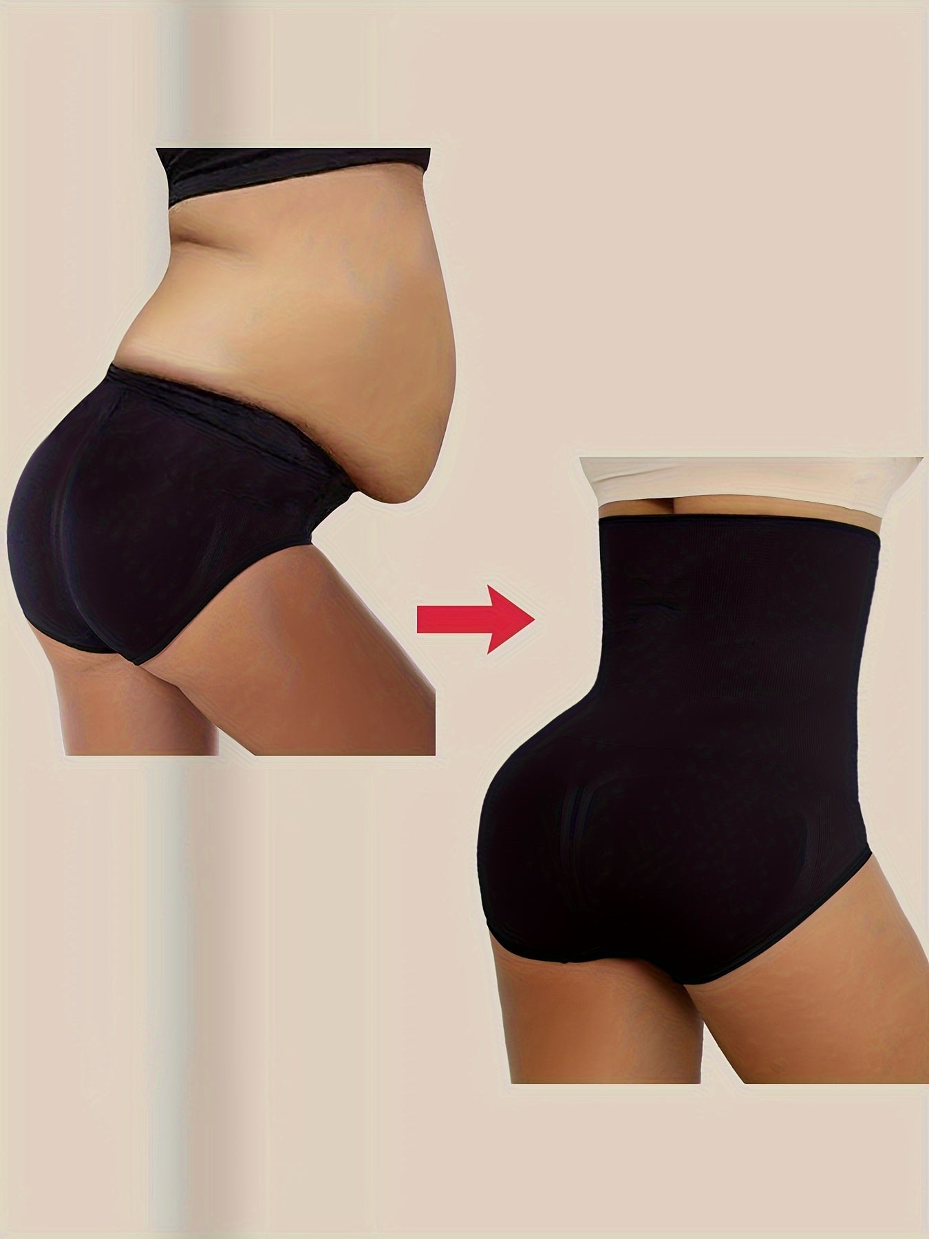 Women's High Waist Tummy Control Seamless Shapewear Panties Solid Color