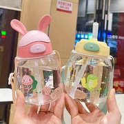Cute Girl Water Bottle Leak-Proof Portable PC Drinking Cup for Students