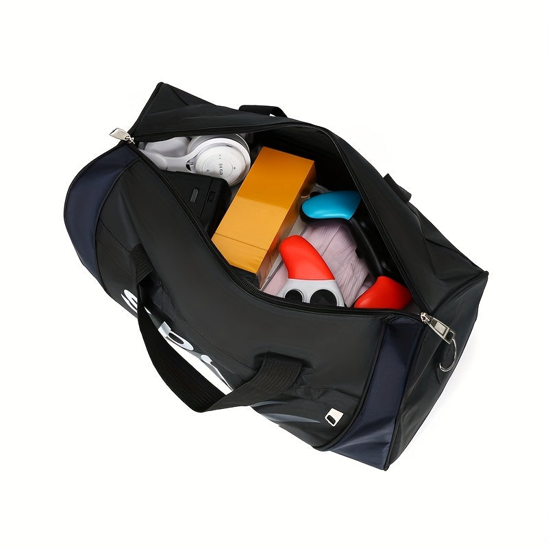 Sport sayohati uchun sozlanadigan yelka askısı bilan qora nylon tote sumkasi gym yoga