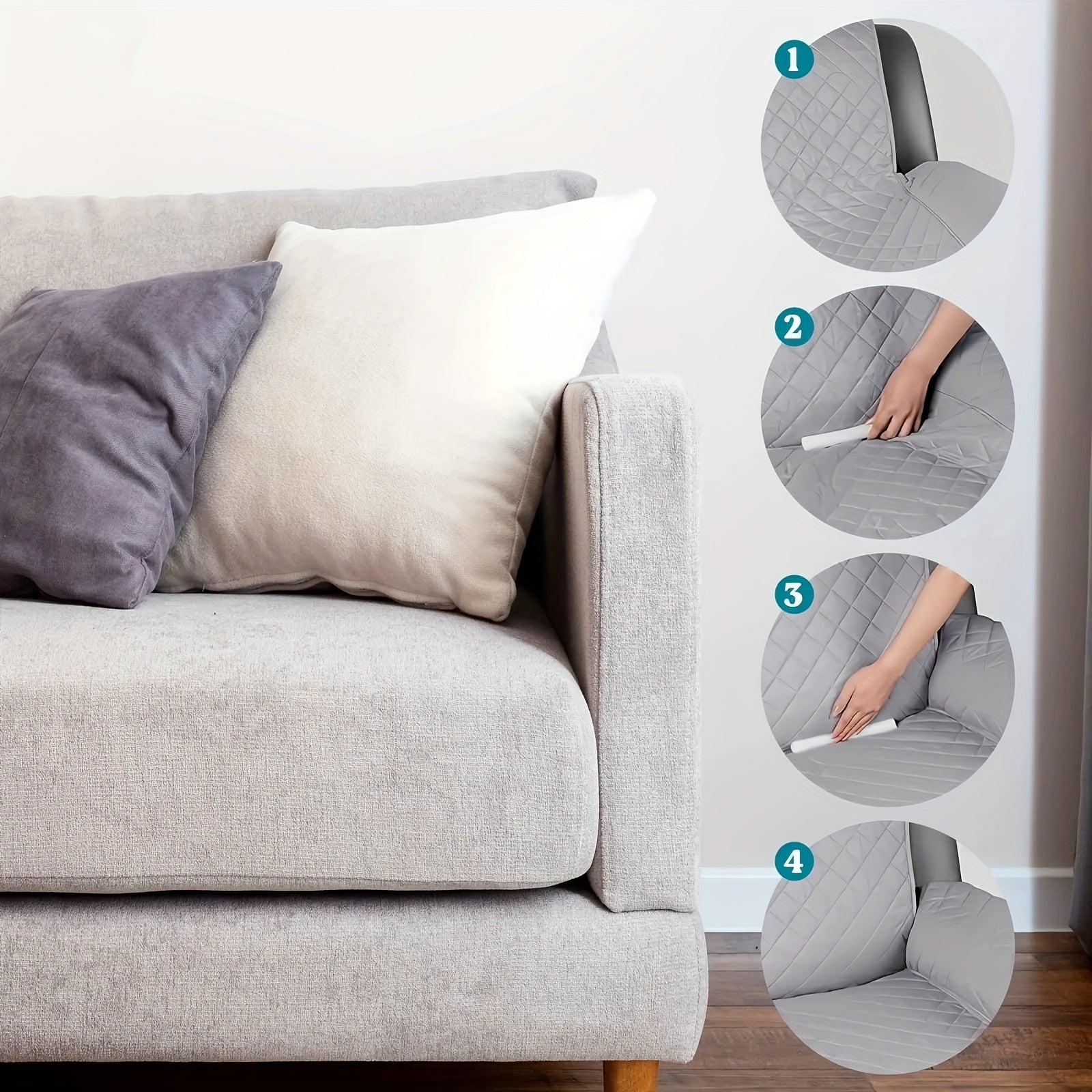 10/20pcs White Foam Sofa Cover Anti-slip Strips Clips for Securing Bed or Couch