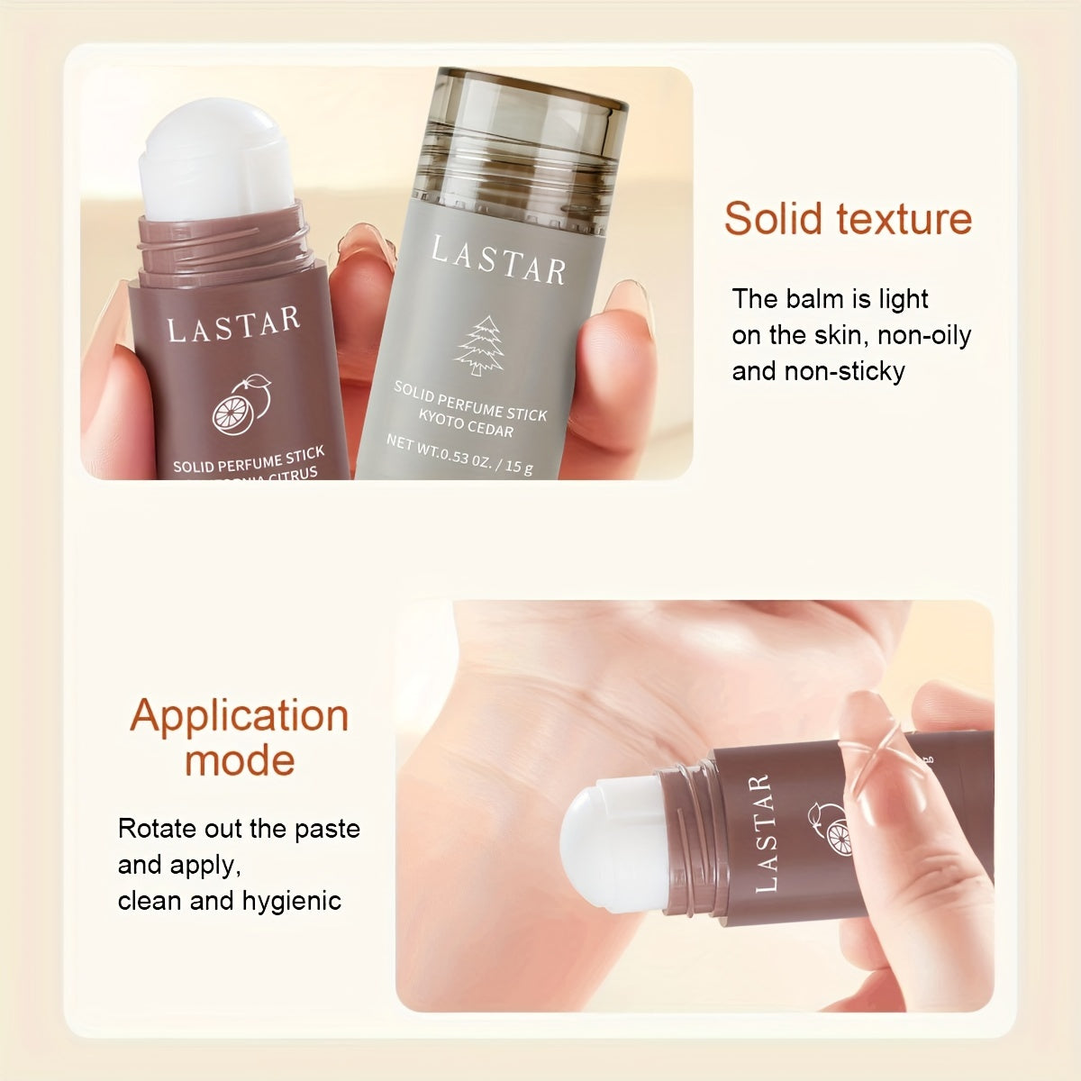 Unisex Solid Perfume Stick California Citrus Long-Lasting 0.53 oz Summer Freshness