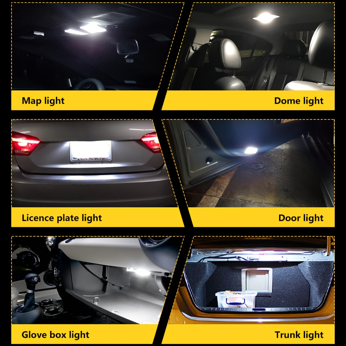 2Pcs White LED T10 Canbus Car Bulb Error-Free Side Marker Number Plate Interior