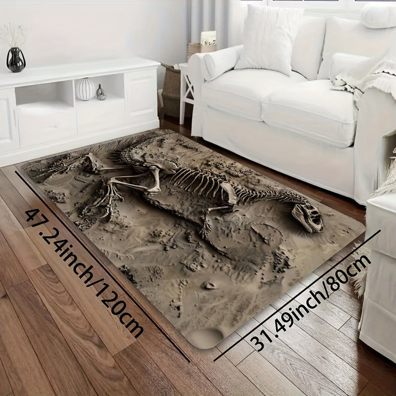 Dinosaur Fossil Area Rug Thick Soft Machine Washable Indoor Decor Mat