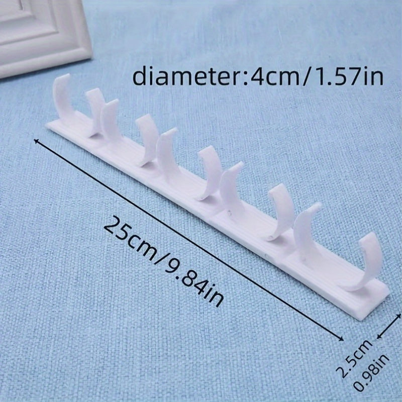 Регулируемый пластиковый держатель для бутылочек для специй на кухне с настенными крючками на липучке, небольшая полка для хранения, белый - батарейки не требуются
