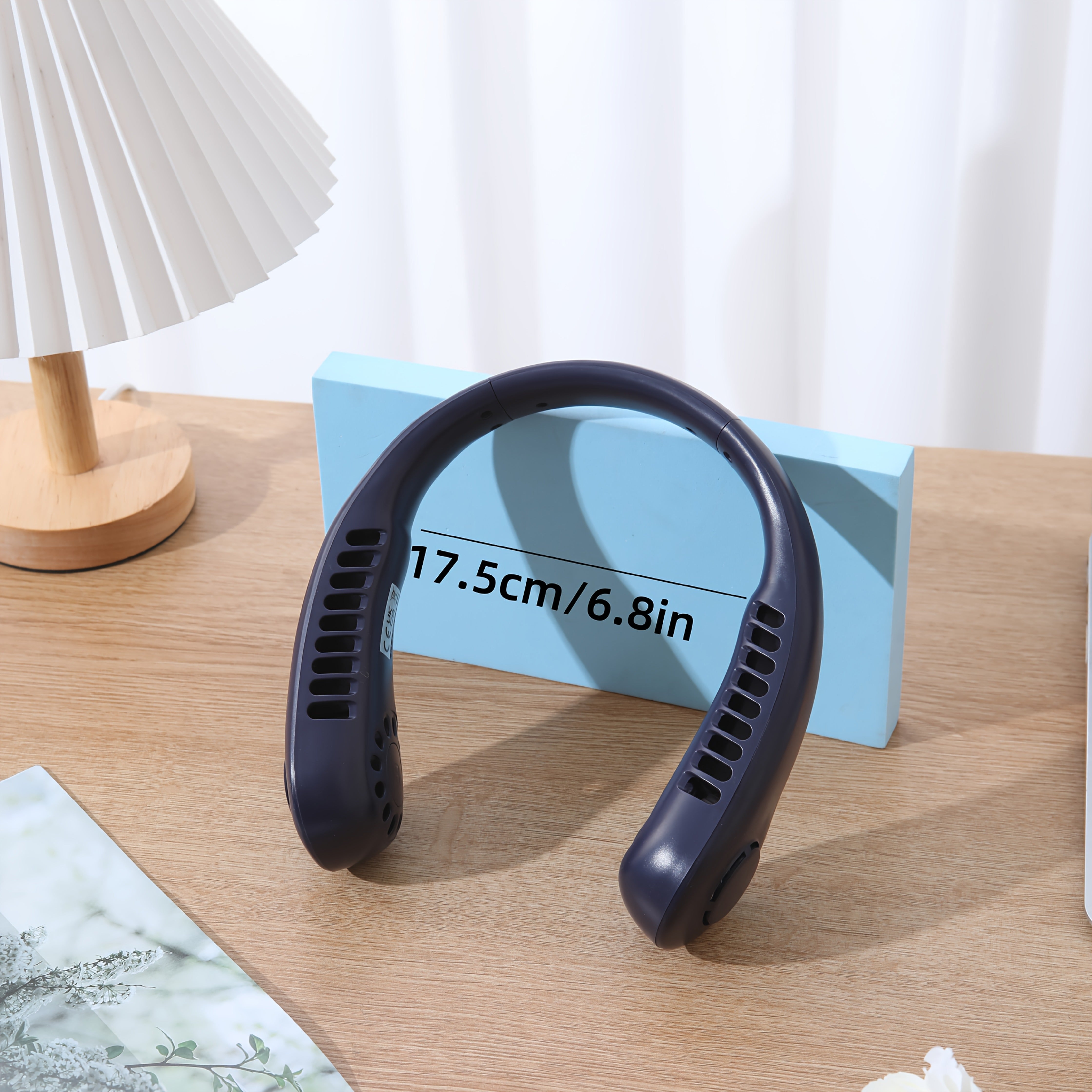 TOOP USB Rechargeable 4-Speed Portable Neck Fan, Bladeless Cooling Fan for Men & Women in White, Pink, Blue, and Teal - Yengil va qulay dizayn, sayohat, ofis va uchun ideal