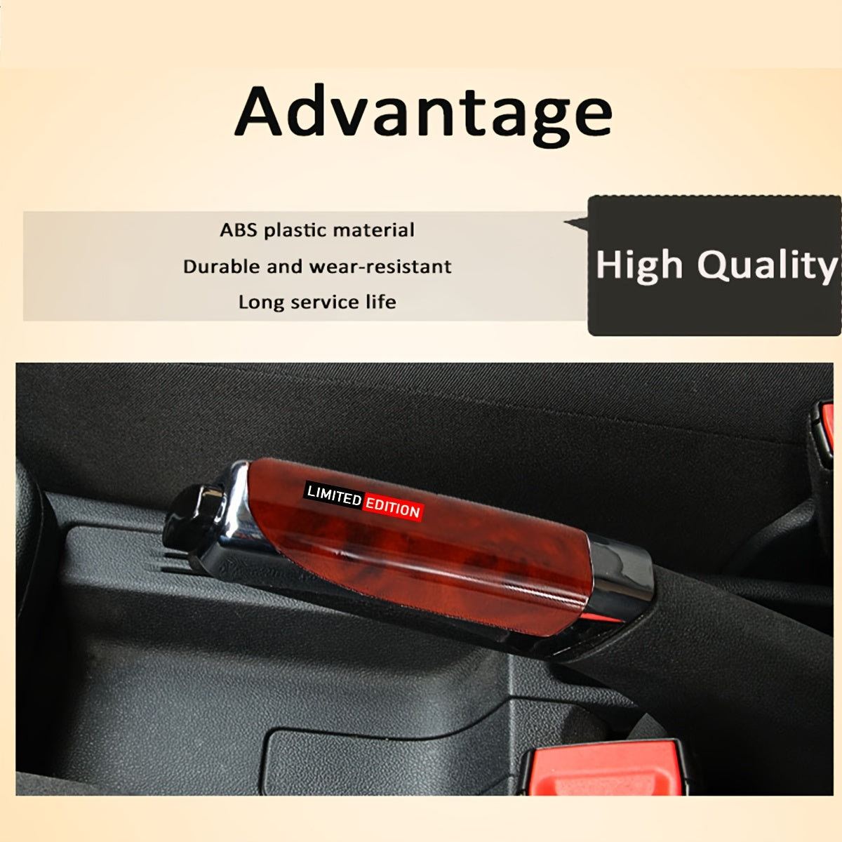 Universal ABS Handbrake Grip Cover with Carbon Fiber Texture for Kia Toyota Lexus Vehicles