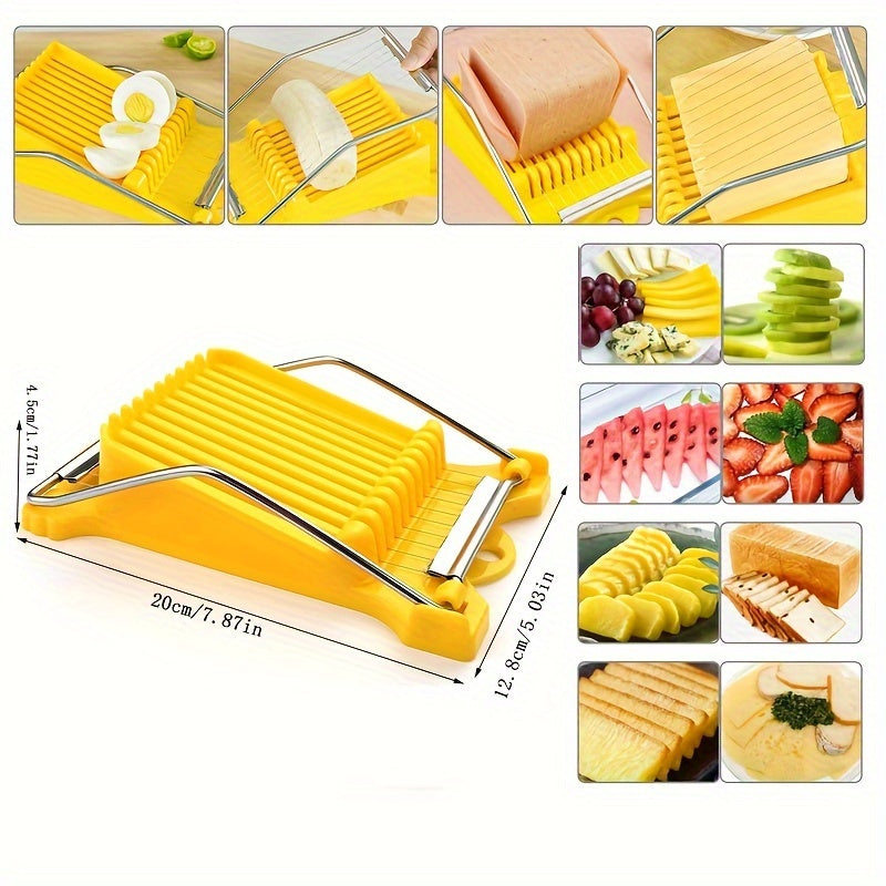 Cortador manual multifuncional de acero inoxidable para queso, frutas, huevos y jamón