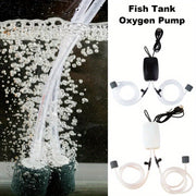 USB Portable Aquarium Air Pump with Dual Adjustable Holes for Fish Tanks Quiet Oxygenation
