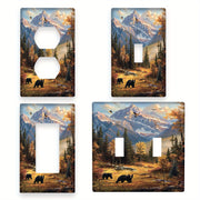 Forest Bears Themed Light Switch Cover and Outlet Cover Heat and Fade Resistant