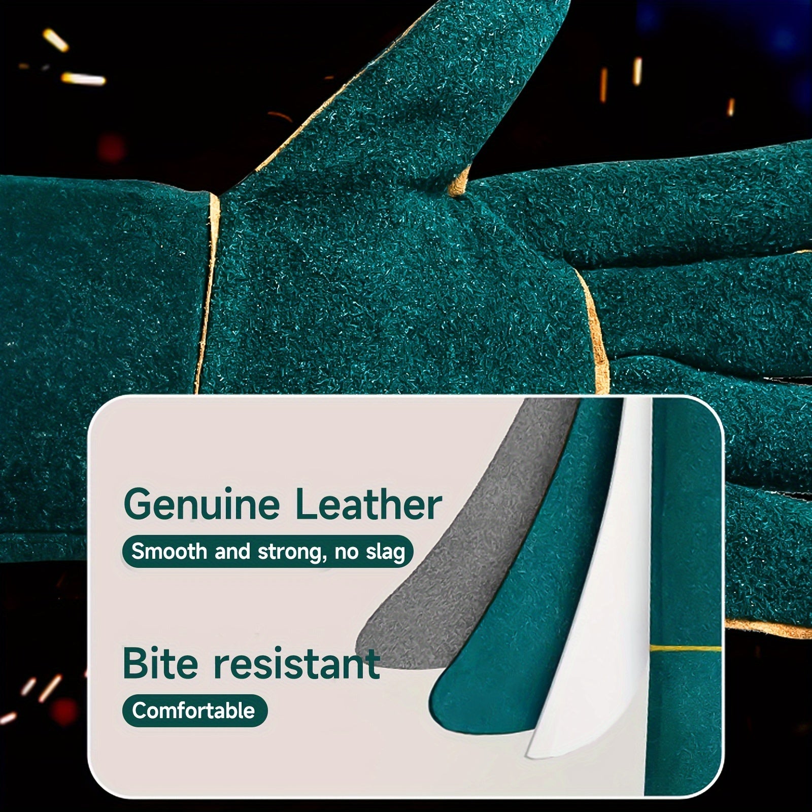 Dog Grooming Gloves Synthetic Fiber Anti-Bite Protection for Bathing and Training