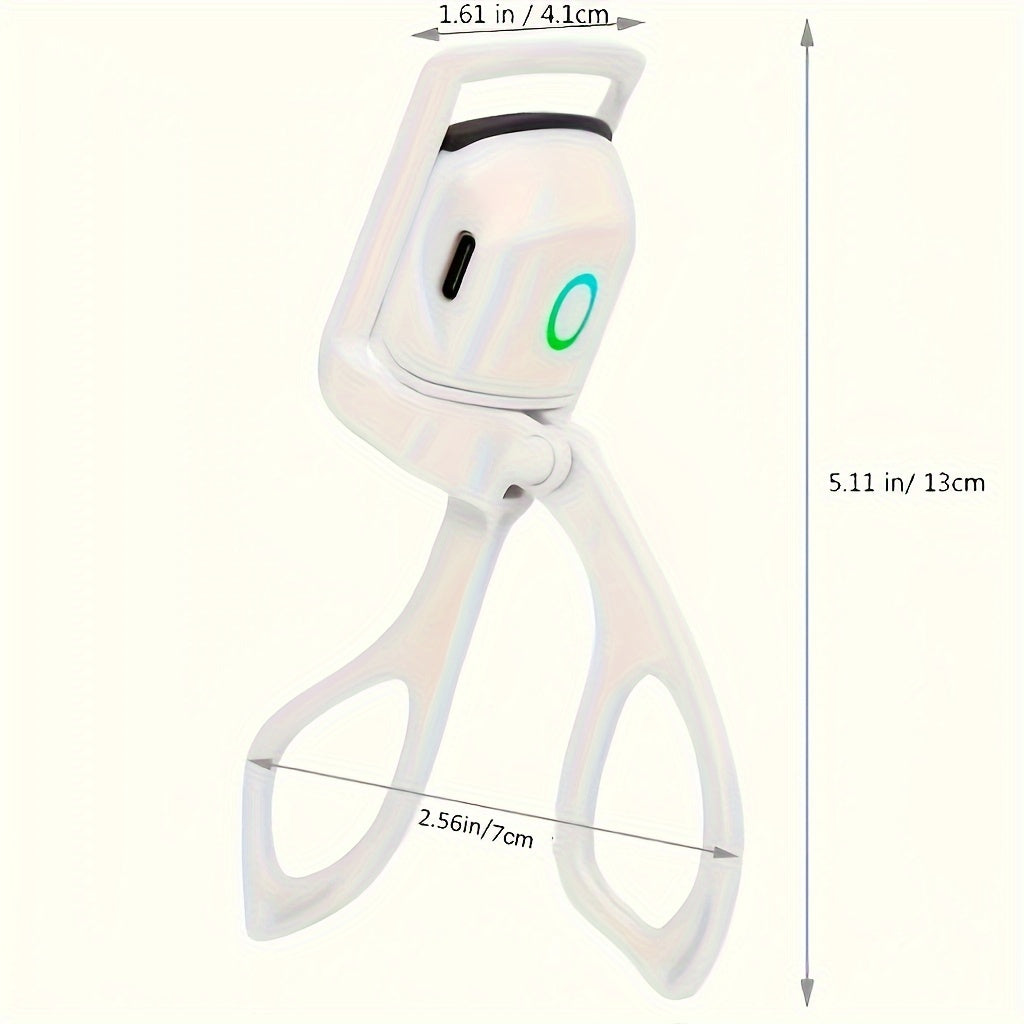 Electric Eyelash Curler USB Rechargeable Fast Heating Long-Lasting Curl Digital Display White
