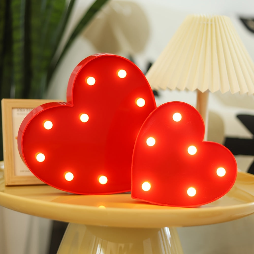 Red Heart-Shaped LED Night Light for Bedroom Decor and Gifts