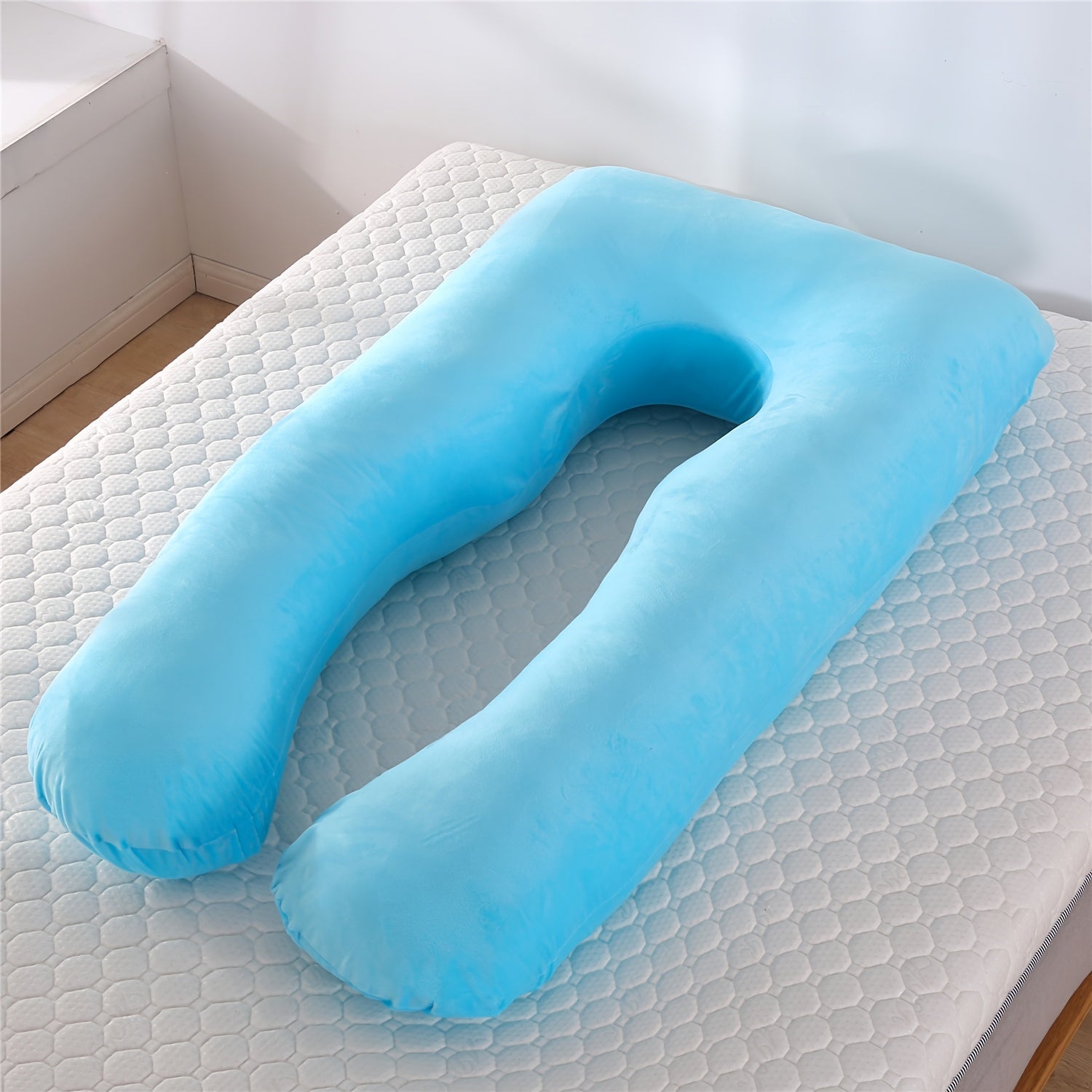 U-Shaped Maternity Pillow 114cm Soft Plush Support for Pregnancy Back and Abdominal Relief